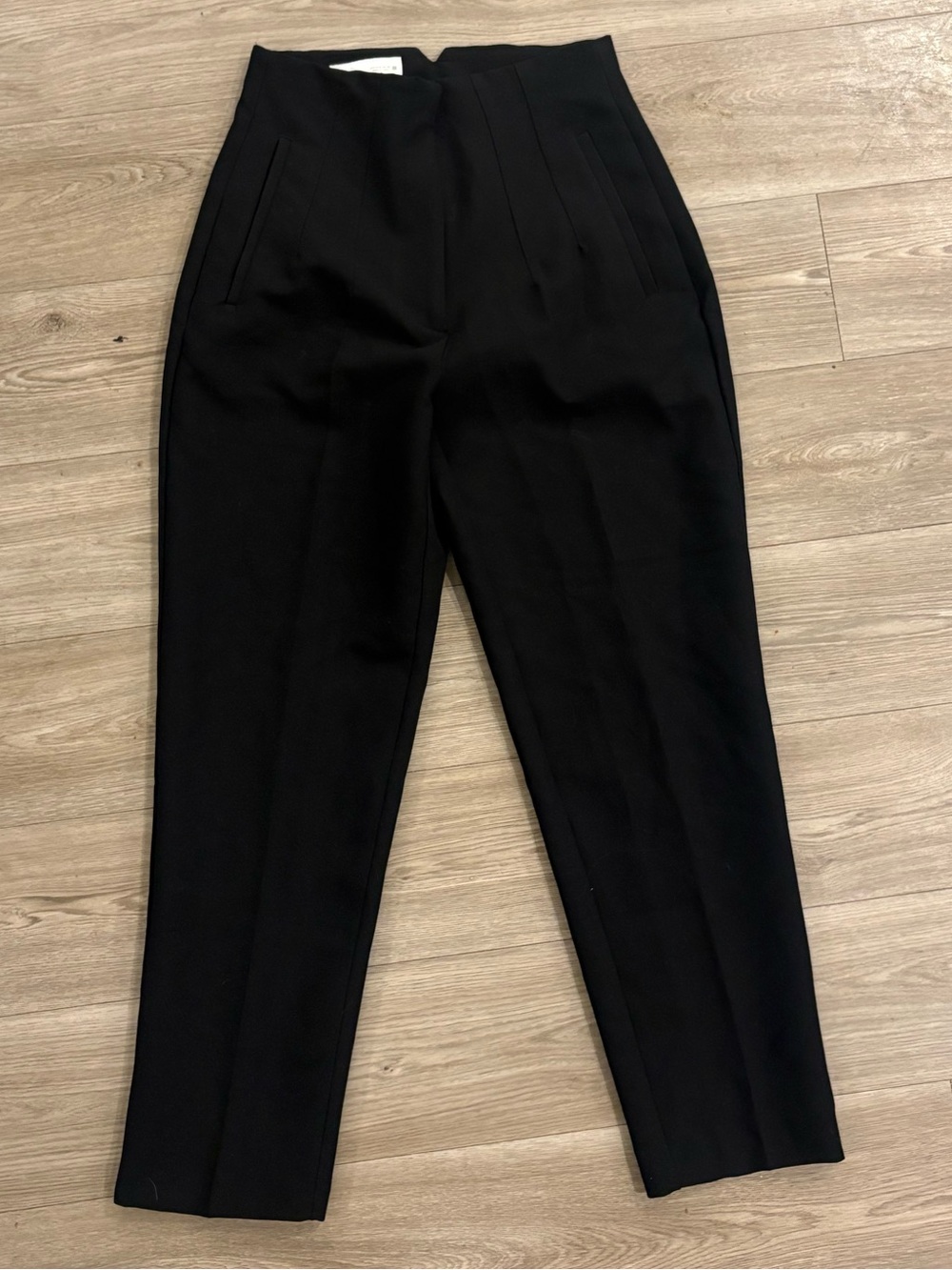 Zara Black High-Waist Tailored Trousers